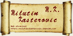 Milutin Kašterović vizit kartica